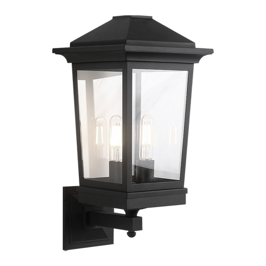 Matteo Lighting Ardenno 20" 2-Light Outdoor Wall Lantern in Matte Black (S12002MB)