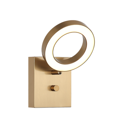 Matteo Lighting Realm 5" LED Wall Sconce in Aged Gold Brass (S12801AG)