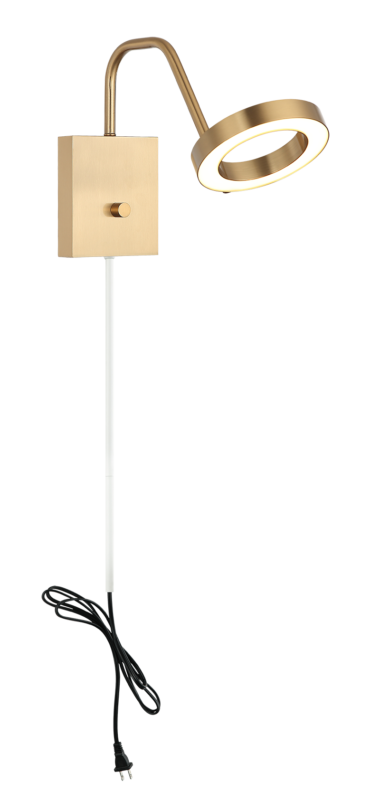 Matteo Lighting Realm LED Swing Arm Wall Sconce with USB in Aged Gold Brass (S12811AG) – alternate view