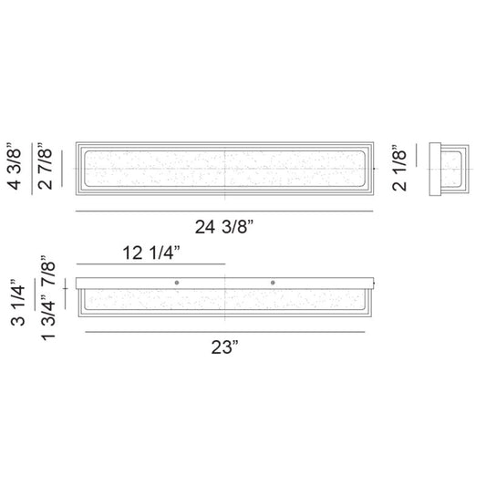 Matteo Lighting Thornstone 24" LED Bath Vanity Light – line drawing with dimensions