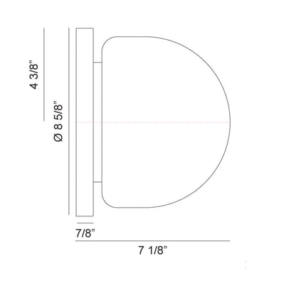 Matteo Lighting Pizzazz 9" Wall Sconce – line drawing with dimensions