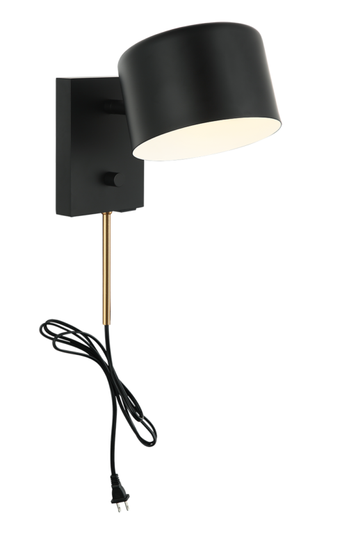 Matteo Lighting Clinton 6" Wall Sconce in Black (S16601BK) – alternate view