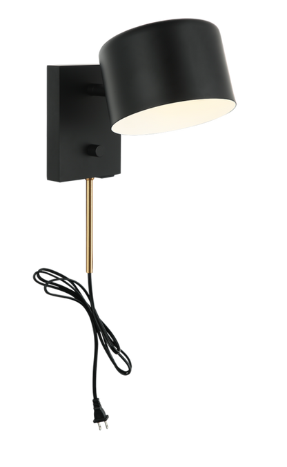 Matteo Lighting Clinton 6" Wall Sconce in Black (S16601BK) – alternate view