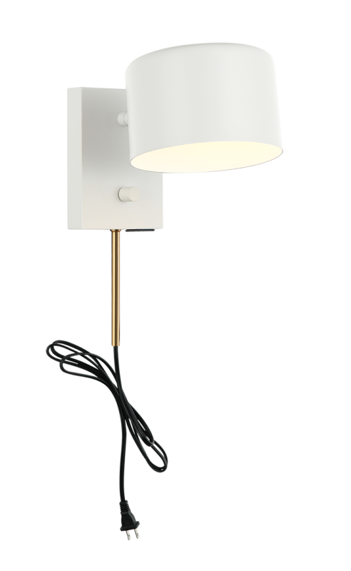 Matteo Lighting Clinton 6" Wall Sconce in White (S16601WH) – alternate view