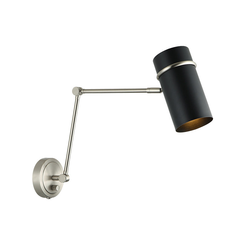 Matteo Lighting Cilindro 13" Wall Sconce in Brushed Nickel + Matte Black (S17721BNMB)