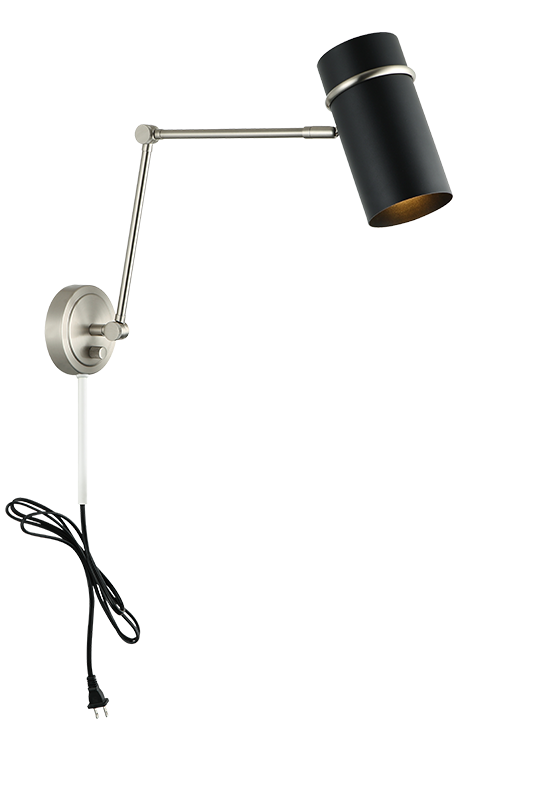 Matteo Lighting Cilindro 13" Wall Sconce in Brushed Nickel + Matte Black (S17721BNMB) – alternate view