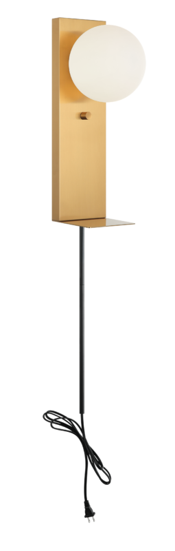 Matteo Lighting Stanley 16" Wall Sconce with USB in Aged Gold Brass (S17801AG) – alternate view