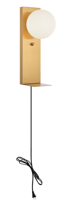 Matteo Lighting Stanley 16" Wall Sconce with USB in Aged Gold Brass (S17801AG) – alternate view