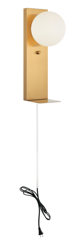 Matteo Lighting Stanley 16" Wall Sconce with USB in Aged Gold Brass (S17801AG) – alternate view