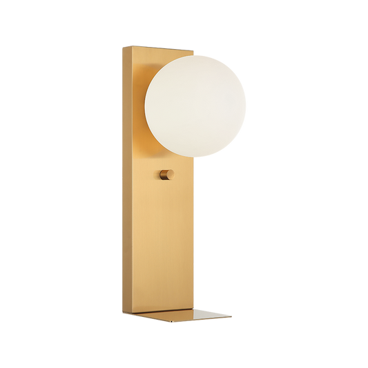 Matteo Lighting Stanley 16" Wall Sconce with USB in Aged Gold Brass (S17801AG)