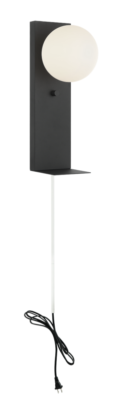 Matteo Lighting Stanley 16" Wall Sconce with USB in Matte Black (S17801MB) – alternate view