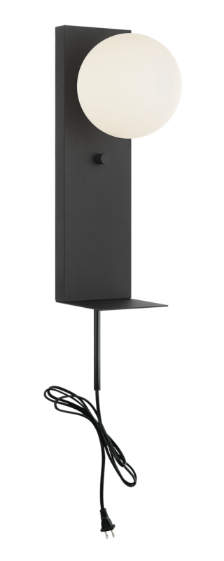 Matteo Lighting Stanley 16" Wall Sconce with USB in Matte Black (S17801MB) – alternate view