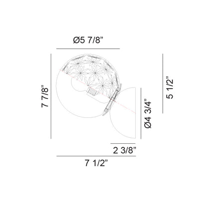 Matteo Lighting Nola 8" Wall Sconce – line drawing with dimensions