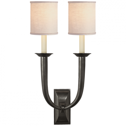 Visual Comfort Signature French Deco Horn Wall Sconce Antique Nickel