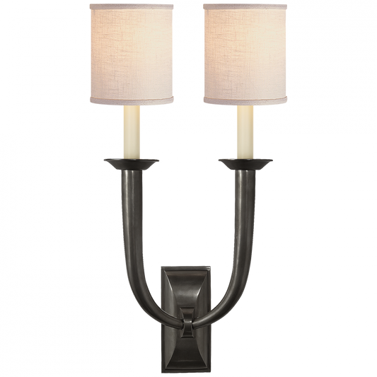 Visual Comfort Signature French Deco Horn Wall Sconce Antique Nickel
