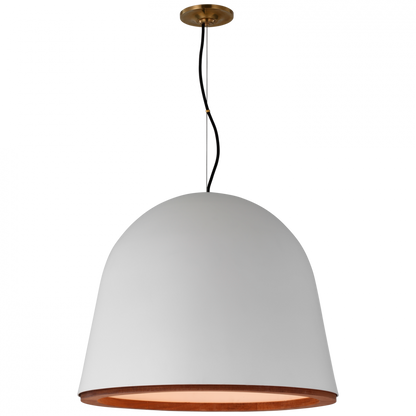 Visual Comfort Signature Murphy Large Pendant Plaster White and Dark Teak