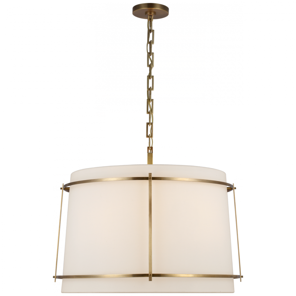 Visual Comfort Signature Callaway Large Hanging Shade Hand-Rubbed Antique Brass Linen
