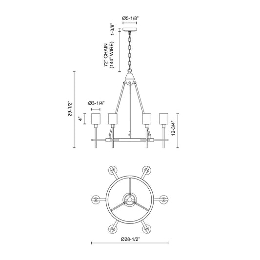 Salita LED Chandelier - Urban Bronze - Alora Lighting - view 2