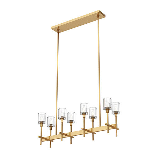 Alora Lighting Salita Linear Pendant Vintage Brass, Clear Crystal