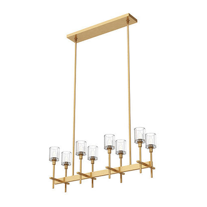 Alora Lighting Salita Linear Pendant Vintage Brass, Clear Crystal