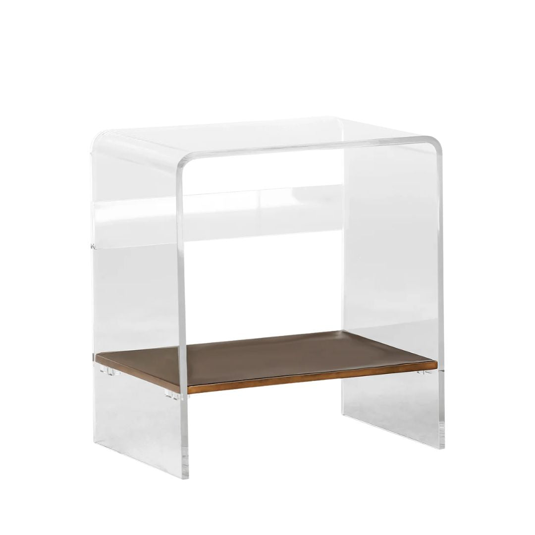 Gabby Sloan Side Table Clear, Antique Brass