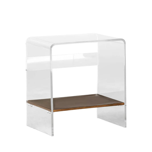 Gabby Sloan Side Table Clear, Antique Brass