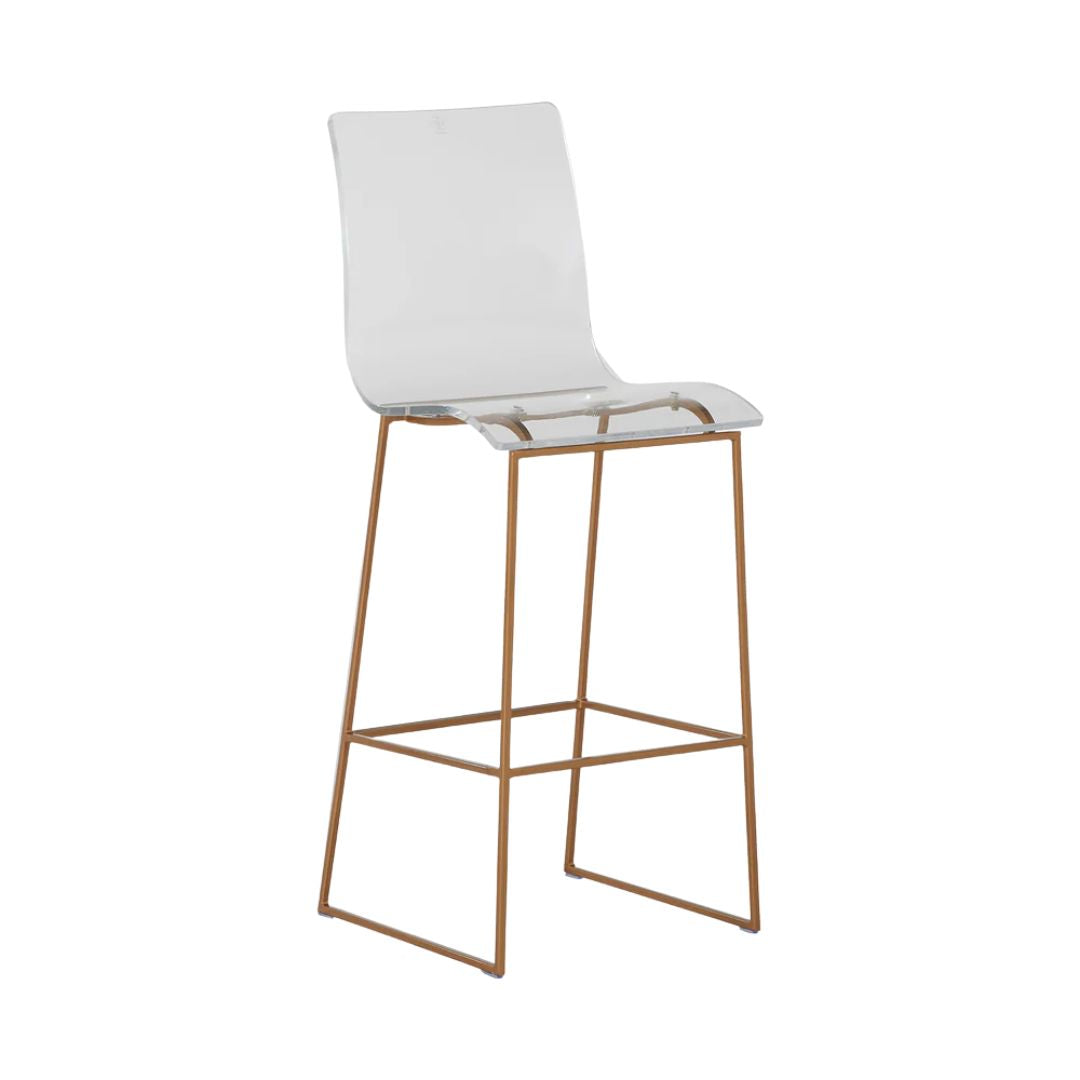 Gabby King Bar Stool Clear, Antique Gold