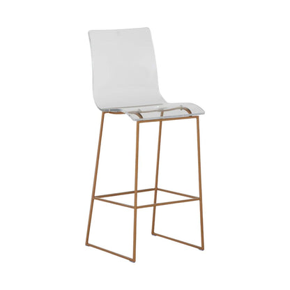 Gabby King Bar Stool Clear, Antique Gold