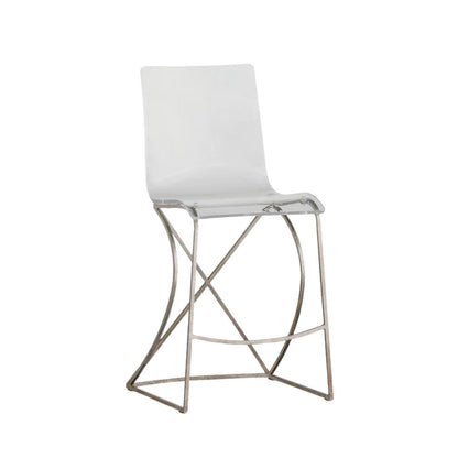 Gabby Johnson Counter Stool Clear, Antique Silver