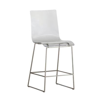 Gabby King Counter Stool, Clear, Antique Silver, 40"H (SCH-151620 8021V8J) Clear, Antique Silver