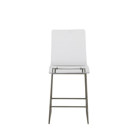 King Clear Acrylic Silver Counter Stool
