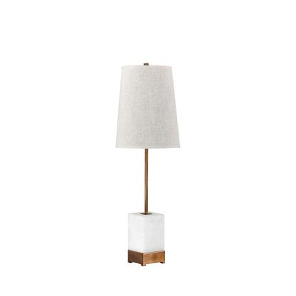 Gabby Geneva Console Lamp White, Antique Brass