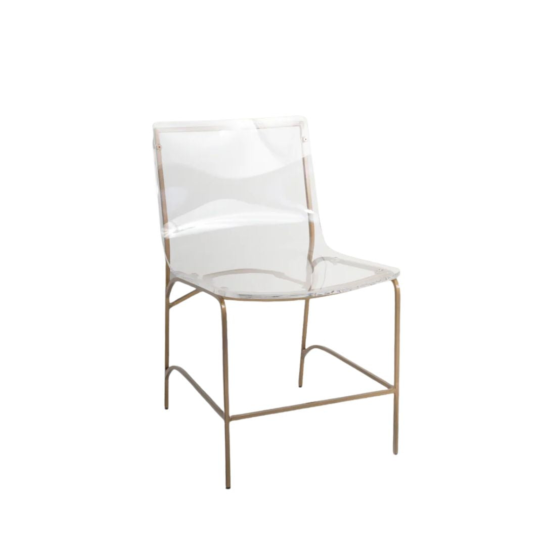 Gabby Penelope Dining Chair Clear, Antique Gold