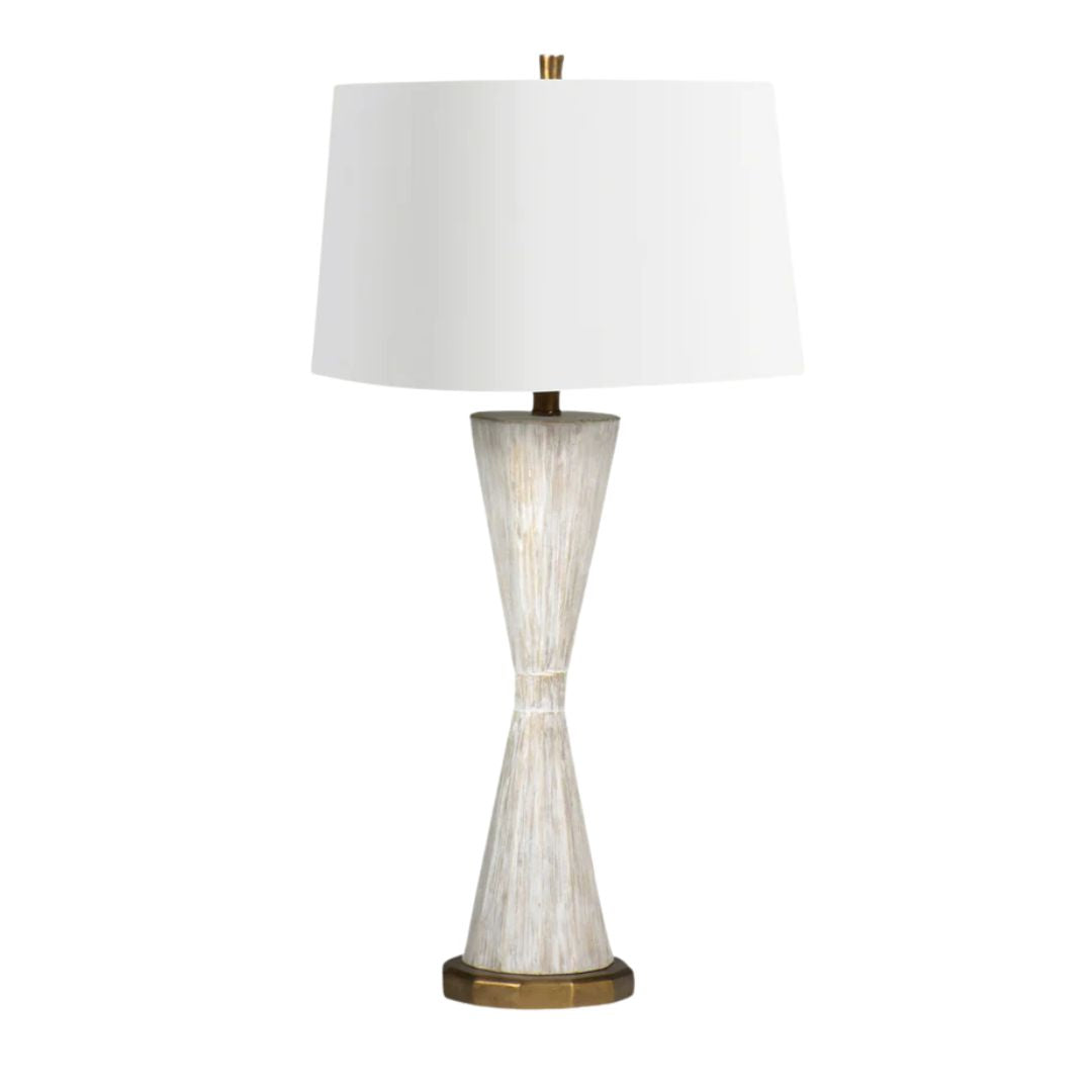 Gabby Roman Table Lamp Distressed White, Antique Gold