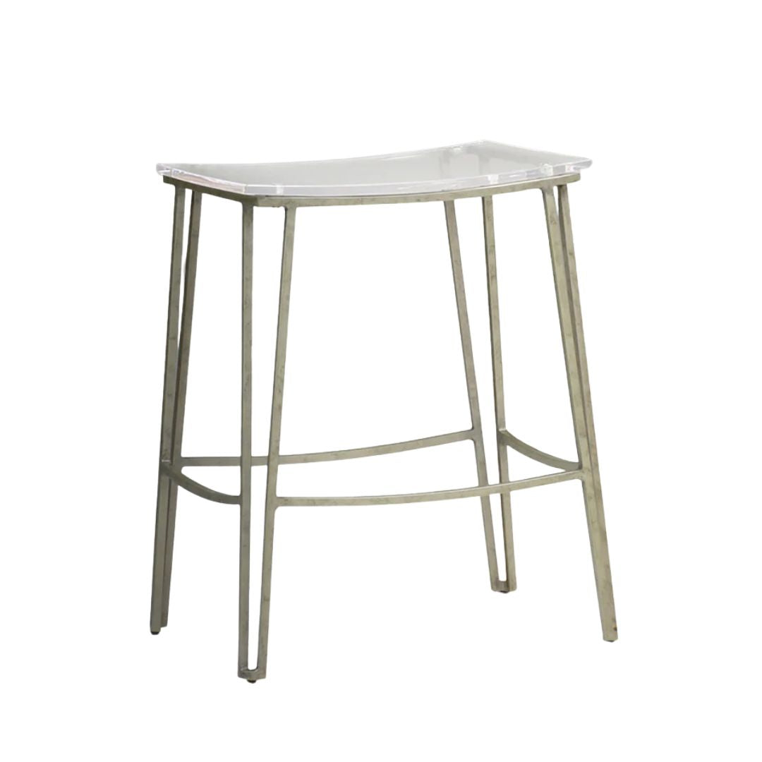 Gabby Pierce Counter Stool Clear, Antique Silver