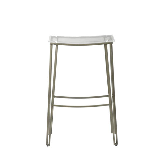 Pierce Clear Acrylic and Silver Counter Stool