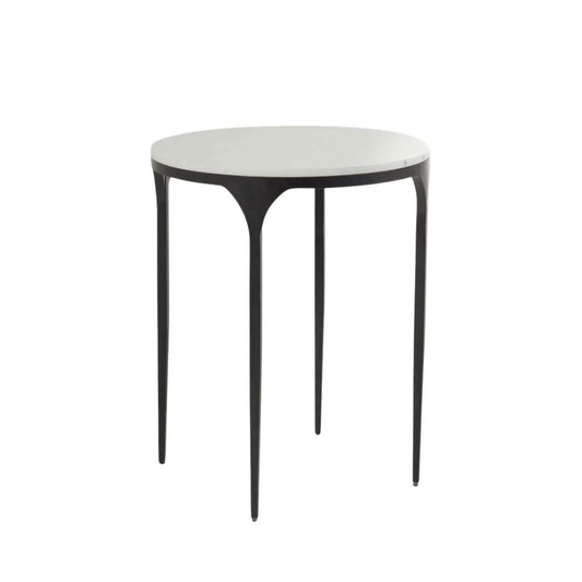 Gabby Hart Side Table Roman White Marble, Textured Black