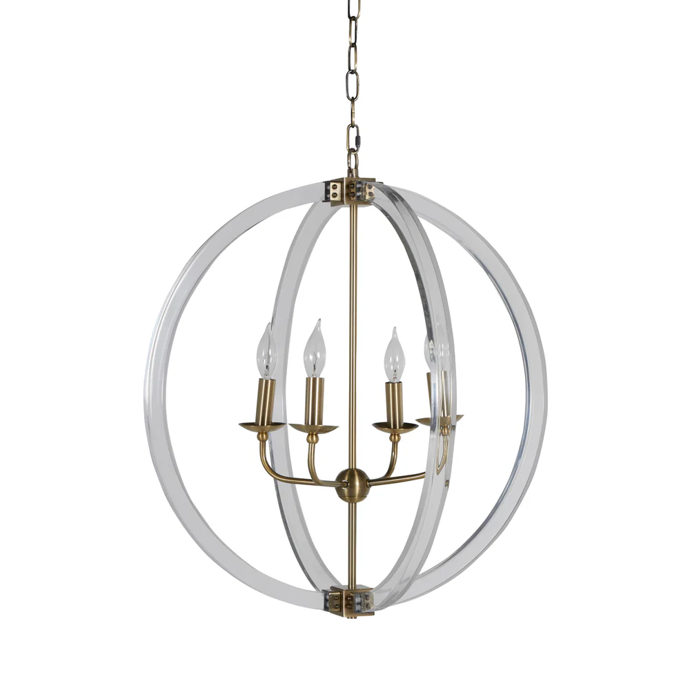 Gabby Grayson Chandelier Antique Brass, Clear