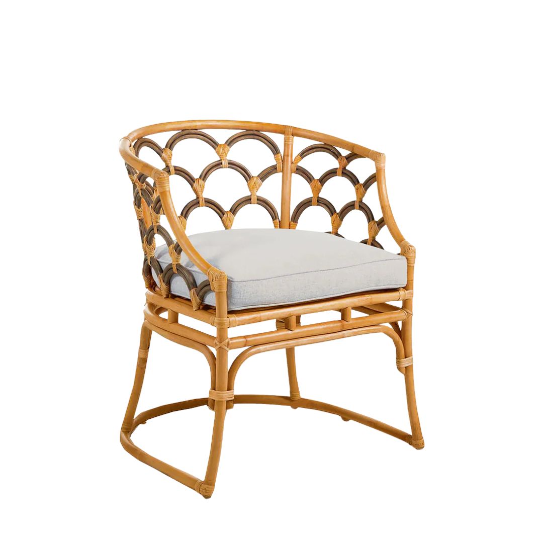 Gabby Coralee Dining Chair Gray Matte Rattan, Natural Rattan