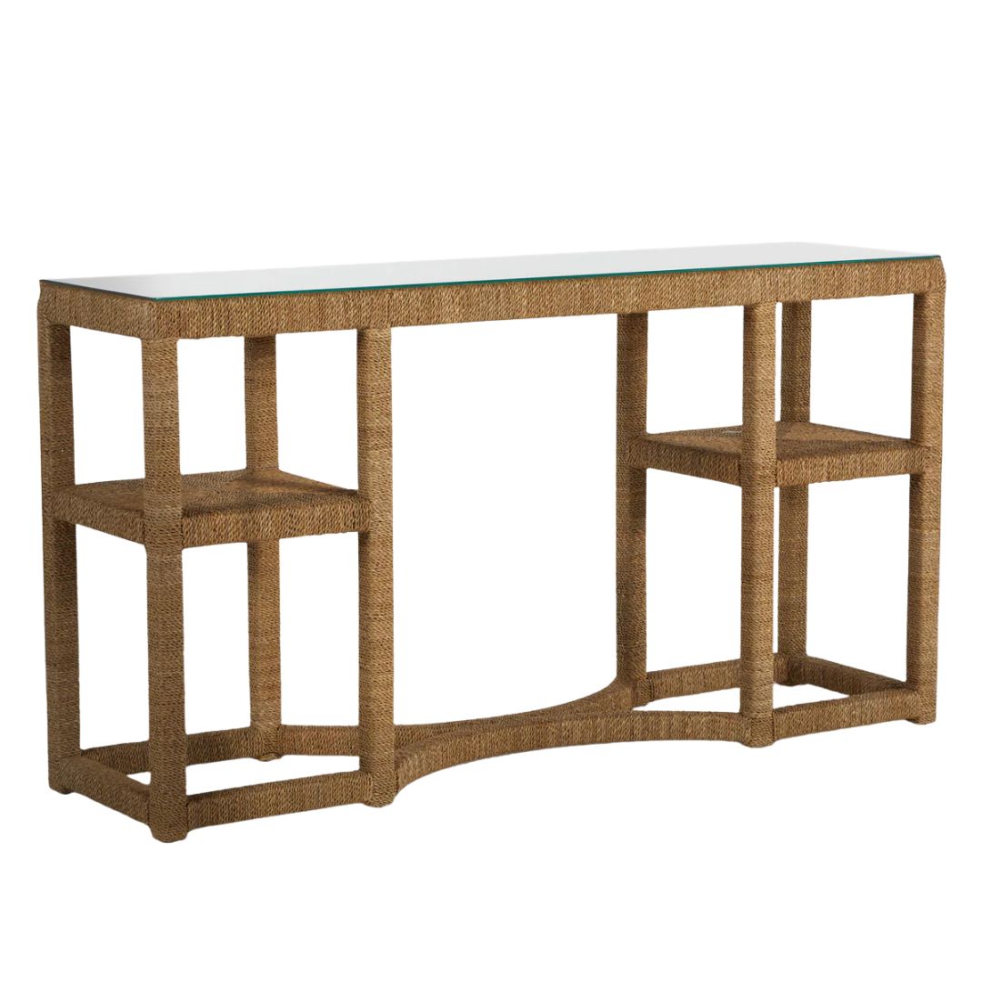 Gabby Dandridge Console Table Natural, Clear