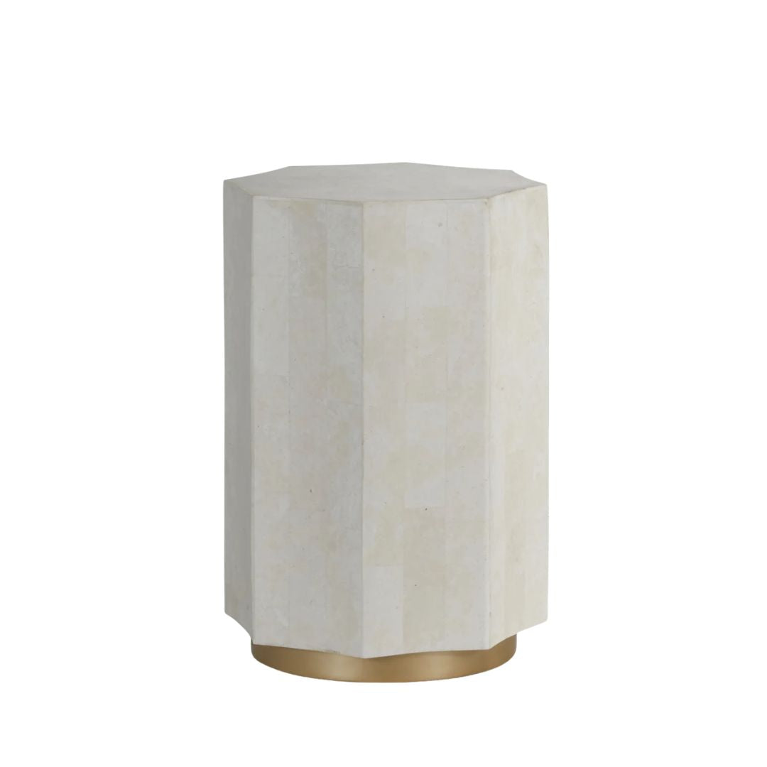 Gabby Bellany Side Table White, Antique Gold