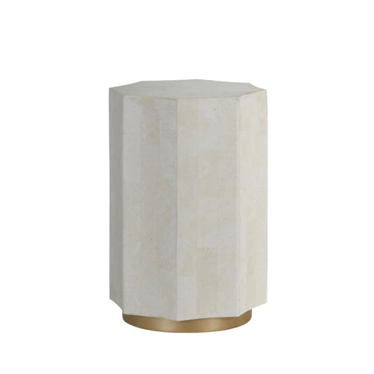 Gabby Bellany Side Table White, Antique Gold