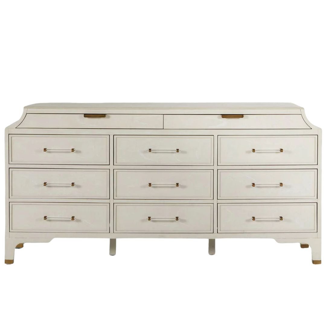 Gabby Alexandra Dresser Cerused White, Light Gray Painted, Stain Br