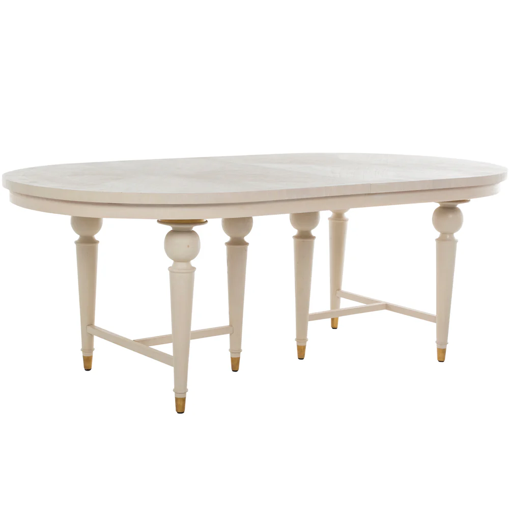 Gabby Rosemary Dining Table Brass, Cerused White