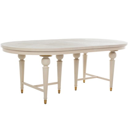 Gabby Rosemary Dining Table Brass, Cerused White