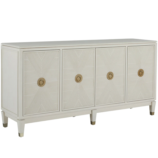 Strella 73" 4-Drawer Cabinet - Cerused White Sideboard