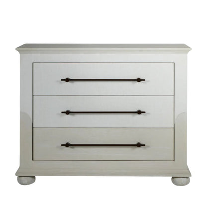 Gabby Crestine Chest Cerused White, Antique Bronze