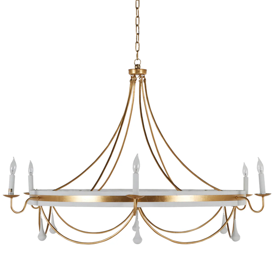 Jean Contemporary 6 Light Gold Chandelier