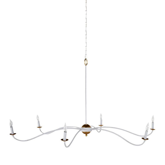 Irvine 6 Light Traditional White and Gold Chandelier