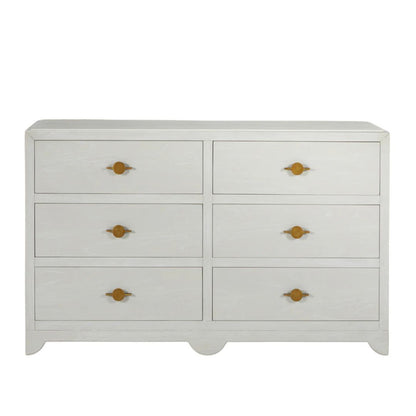 Gabby Fairmont Dresser Cerused White, Stained Gold